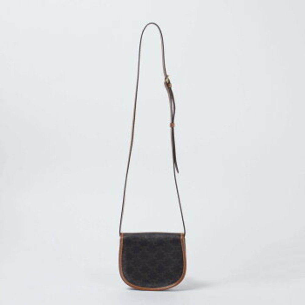 Celine Bouzas Claire Triomphe Canvas Calfskin Shoulder Bag - Picture 3 of 13
